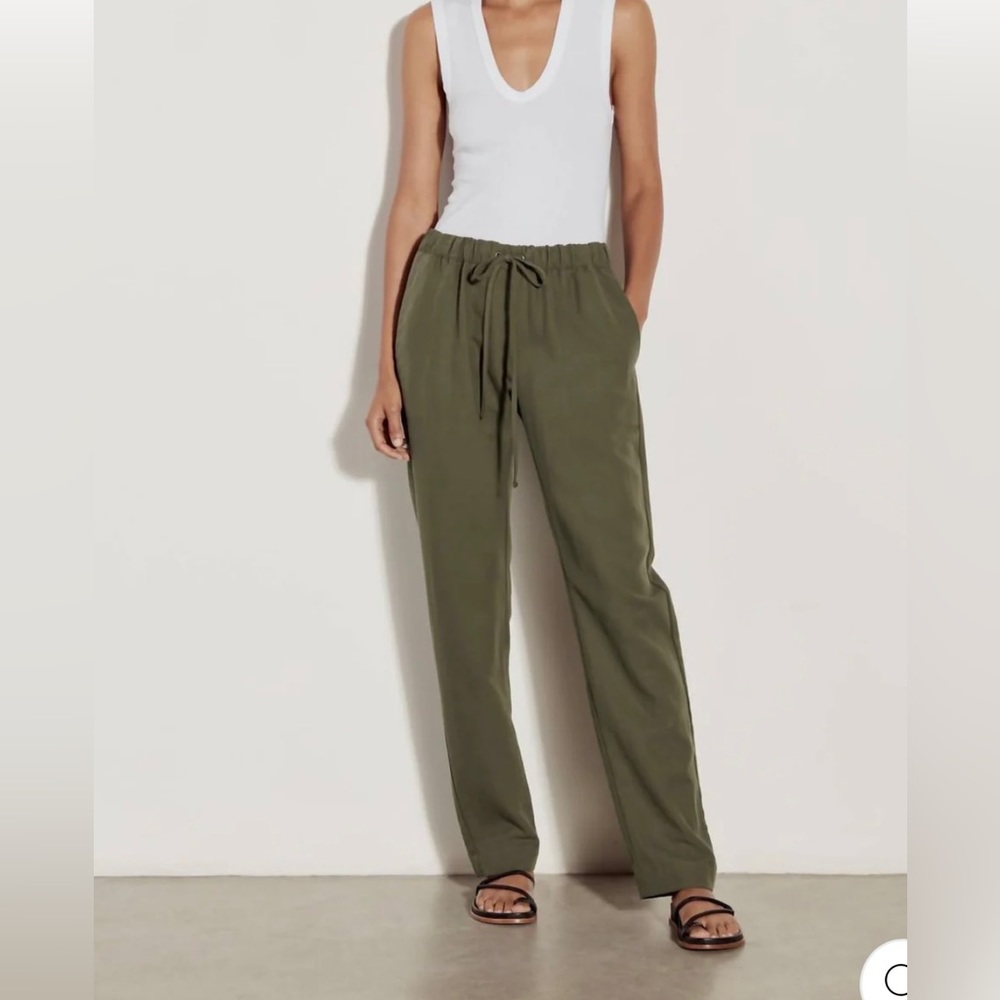 NWT Enza Costa easy twill pants in dark olive